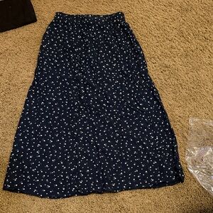 Brandy Melville Dark Blue Floral Maxi Skirt